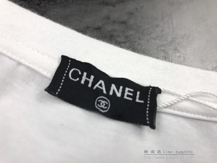 Chanel香奈兒 法國專櫃同步新款 2019限定男女T恤 胸前大5印花 男女同款  xly1278